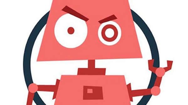 Baleia azul pode ser um chatbot. Ilustração de um bot do mal.