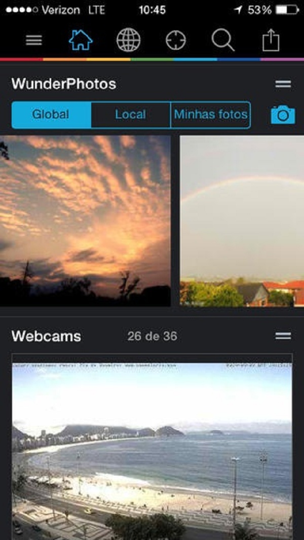 Imagens tiradas pelos próprios usuários e compartilhadas Imagem mostra fotos do clima compartilhadas pelos usuários